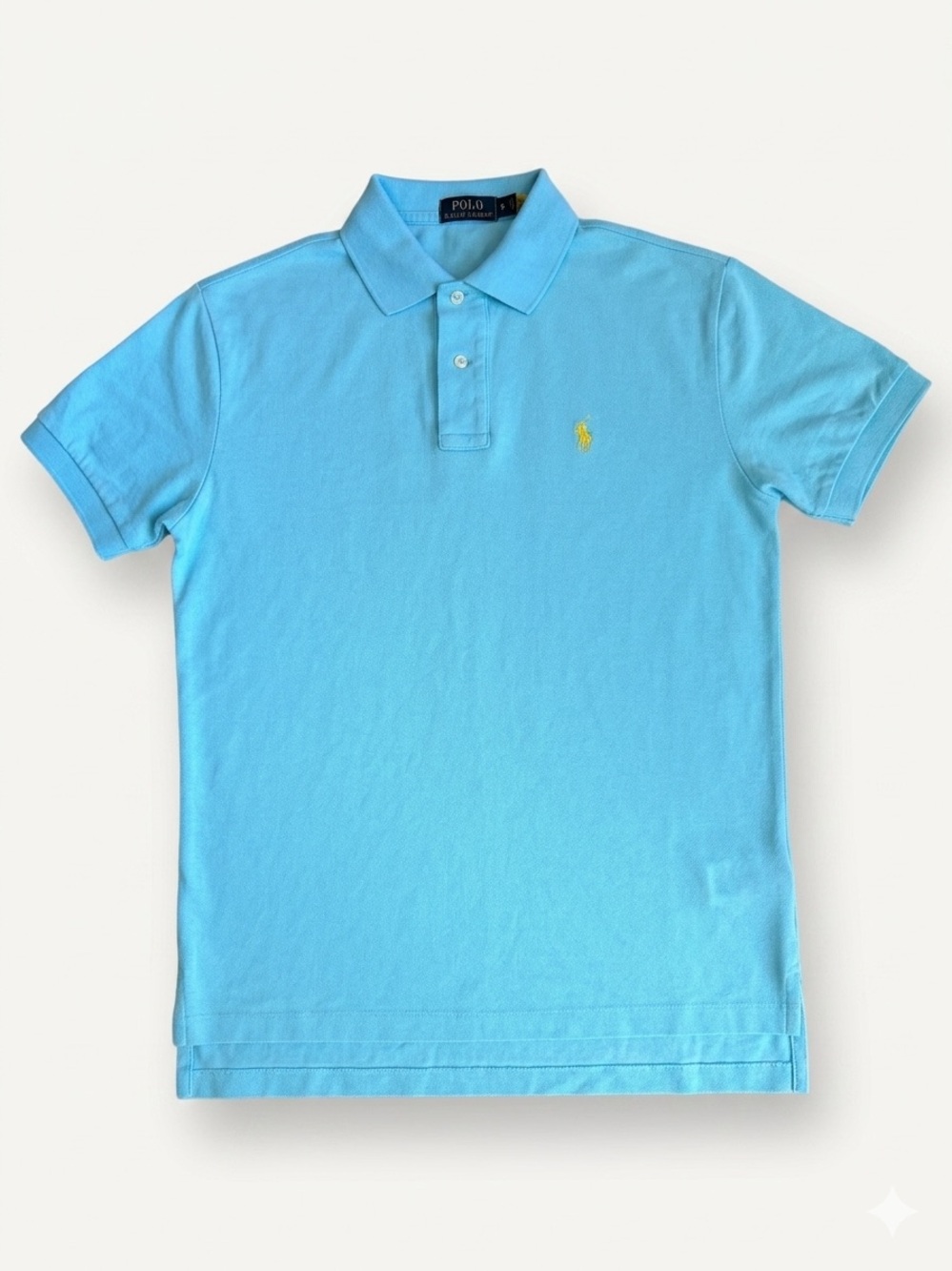 Polo Ralph Lauren Light Blue Yellow Pony Polo Shirt S